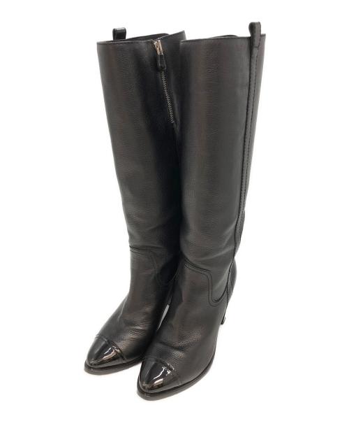 CHANEL（シャネル）CHANEL (シャネル) ポインテッドトゥロングブーツ ブラック サイズ:37の古着・服飾アイテム