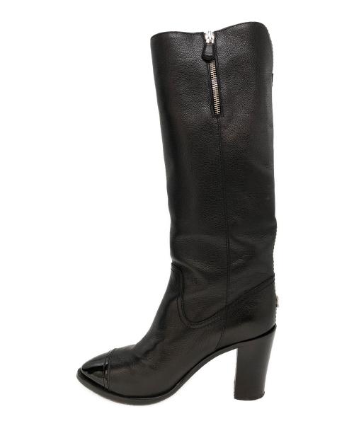 CHANEL（シャネル）CHANEL (シャネル) ポインテッドトゥロングブーツ ブラック サイズ:37の古着・服飾アイテム