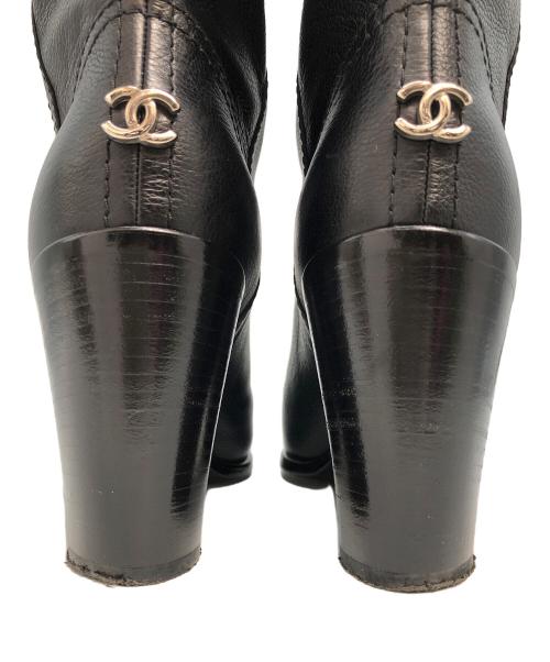 CHANEL（シャネル）CHANEL (シャネル) ポインテッドトゥロングブーツ ブラック サイズ:37の古着・服飾アイテム