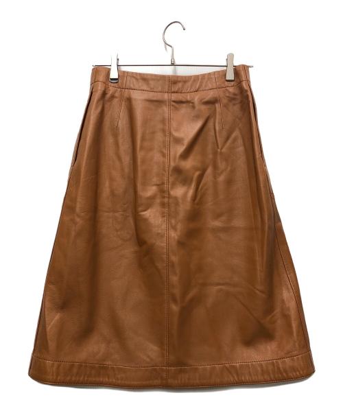 COACH（コーチ）COACH (コーチ) レザースカート ブラウン サイズ:2の古着・服飾アイテム