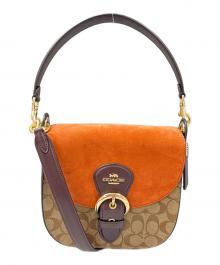 COACH（コーチ）の古着「シグネチャークリオ23ショルダーバッグ」｜ブラウン×オレンジ