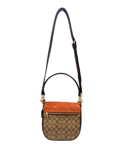 COACH（コーチ）COACH (コーチ) シグネチャークリオ23ショルダーバッグ ブラウン×オレンジの古着・服飾アイテム