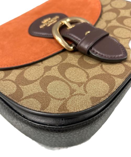 COACH（コーチ）COACH (コーチ) シグネチャークリオ23ショルダーバッグ ブラウン×オレンジの古着・服飾アイテム