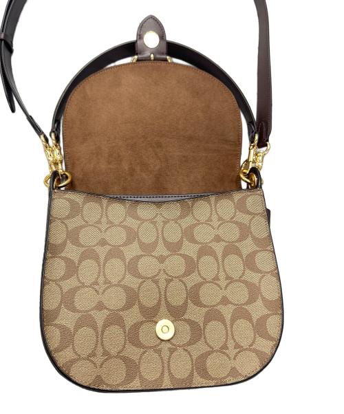 COACH（コーチ）COACH (コーチ) シグネチャークリオ23ショルダーバッグ ブラウン×オレンジの古着・服飾アイテム