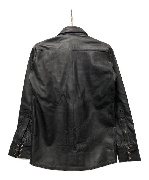 HORN WORKS（ホーンワークス）HORN WORKS (ホーンワークス) レザーウエスタンシャツ ブラック サイズ:Mの古着・服飾アイテム