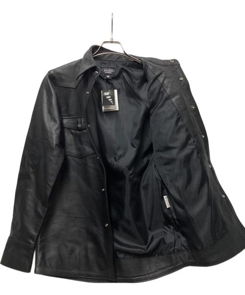 HORN WORKS（ホーンワークス）HORN WORKS (ホーンワークス) レザーウエスタンシャツ ブラック サイズ:Mの古着・服飾アイテム