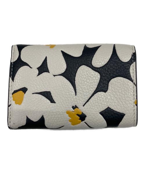 COACH（コーチ）COACH (コーチ) エッセンシャルミニトライフォールドウォレット・フローラルプリント ブラック×アイボリーの古着・服飾アイテム