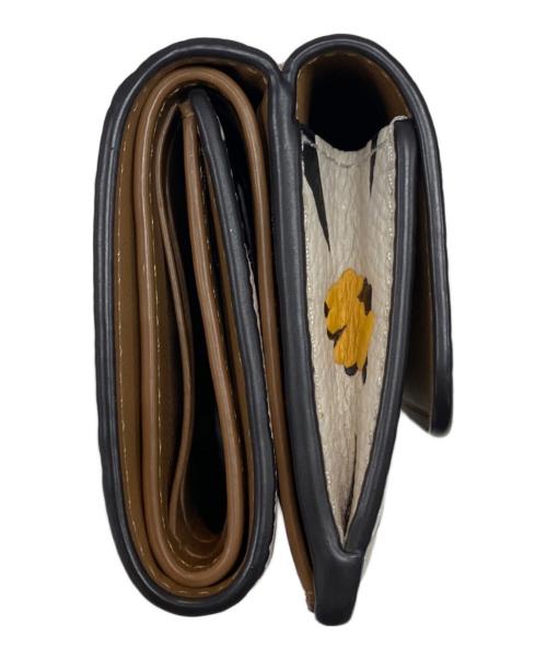 COACH（コーチ）COACH (コーチ) エッセンシャルミニトライフォールドウォレット・フローラルプリント ブラック×アイボリーの古着・服飾アイテム