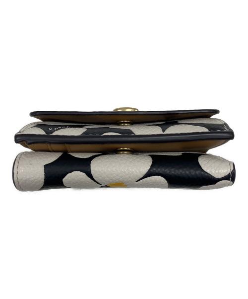 COACH（コーチ）COACH (コーチ) エッセンシャルミニトライフォールドウォレット・フローラルプリント ブラック×アイボリーの古着・服飾アイテム