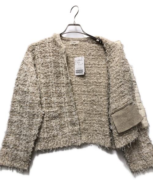 IENA（イエナ）IENA (イエナ) ラメツイードニットジャケット アイボリー サイズ:FREEの古着・服飾アイテム