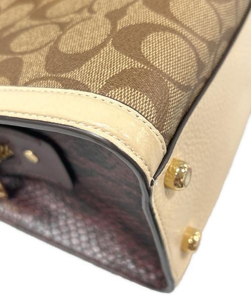 COACH（コーチ）COACH (コーチ) グレース キャリーオール・シグネチャーキャンバスバッグ ブラウンの古着・服飾アイテム