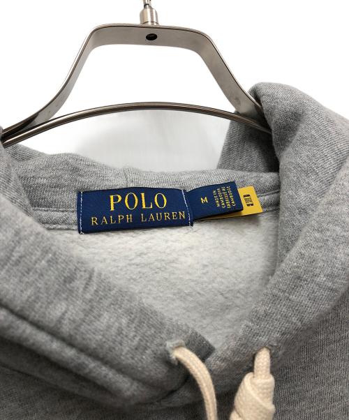 POLO RALPH LAUREN（ポロ・ラルフローレン）POLO RALPH LAUREN (ポロ・ラルフローレン) ロゴワッペンプルオーバーパーカー グレー×ネイビー サイズ:Mの古着・服飾アイテム
