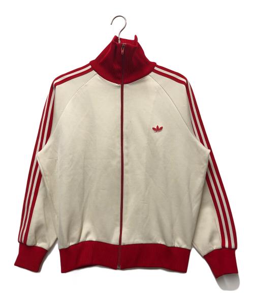 adidas（アディダス）adidas (アディダス) トラックジャケット ベージュ×レッド サイズ:4号の古着・服飾アイテム