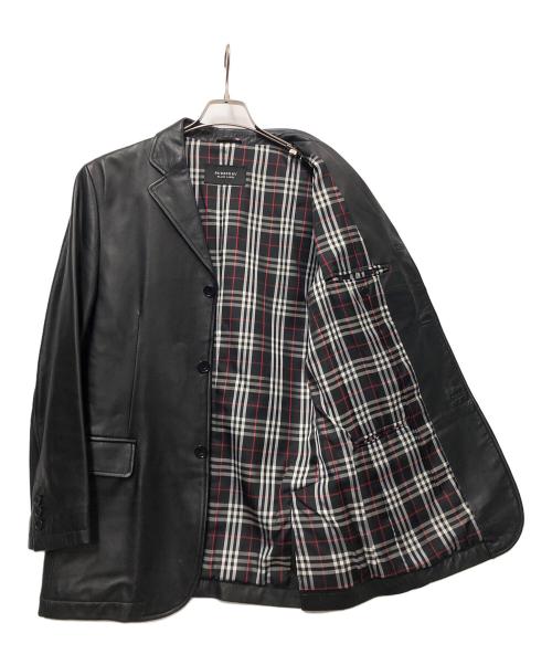 BURBERRY BLACK LABEL（バーバリーブラックレーベル）BURBERRY BLACK LABEL (バーバリーブラックレーベル) レザージャケット ブラック サイズ:Mの古着・服飾アイテム
