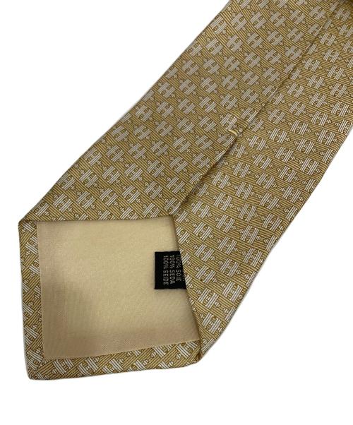 HERMES（エルメス）HERMES (エルメス) 総柄ネクタイ ベージュ サイズ:表記無しの古着・服飾アイテム