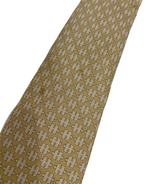 HERMES（エルメス）HERMES (エルメス) 総柄ネクタイ ベージュ サイズ:表記無しの古着・服飾アイテム