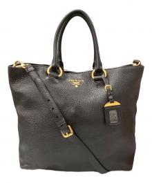PRADA（プラダ）の古着「VITELLO PHENIX TOTE ヴィッテロフェニックストート」｜ブラック