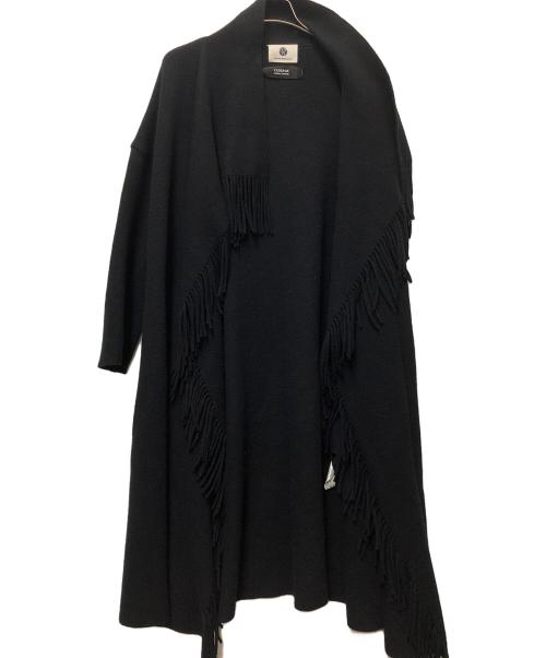 journal standard L'essage（ジャーナルスタンダード レサージュ）journal standard L'essage (ジャーナルスタンダード レサージュ) フリンジロングコート ブラック サイズ:FREEの古着・服飾アイテム