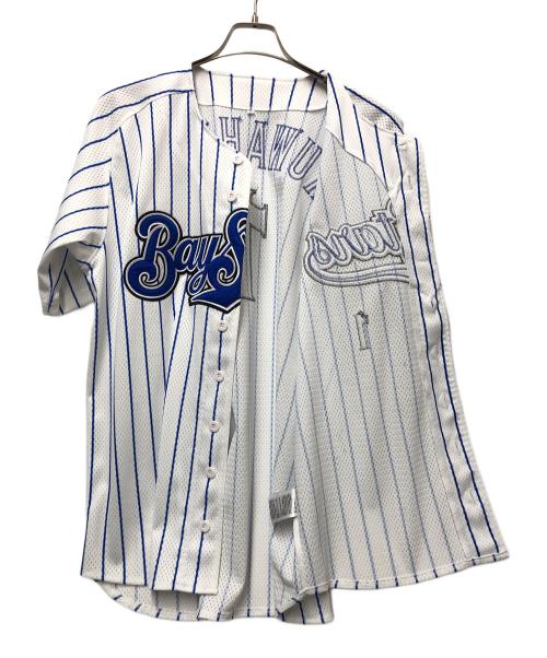 横浜DeNAベイスターズ（ヨコハマディーエヌエーベイスターズ）横浜DeNAベイスターズ (ヨコハマディーエヌエーベイスターズ) 応援グッズ ホワイト×ブルー サイズ:Lの古着・服飾アイテム