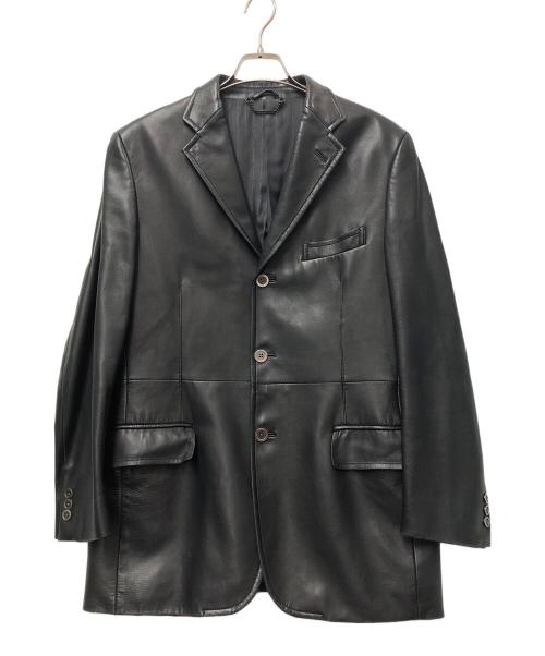 BURBERRY LONDON（バーバリーロンドン）BURBERRY LONDON (バーバリーロンドン) レザージャケット ブラック サイズ:Lの古着・服飾アイテム