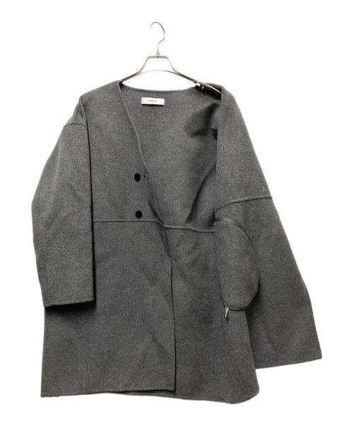 SNORDREL（スノードレル）SNORDREL (スノードレル) WOOL NO-COLLAR COAT グレー サイズ:Mの古着・服飾アイテム