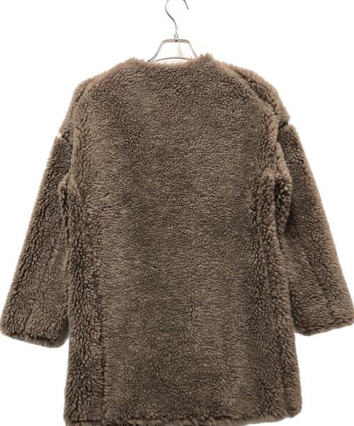 ticca（ティッカ）TICCA (ティッカ) ウールファーノーカラーコート ブラウン サイズ:FREEの古着・服飾アイテム