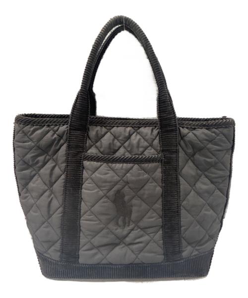 RALPH LAUREN（ラルフローレン）RALPH LAUREN (ラルフローレン) キルティングロゴハンドバッグ ブラックの古着・服飾アイテム