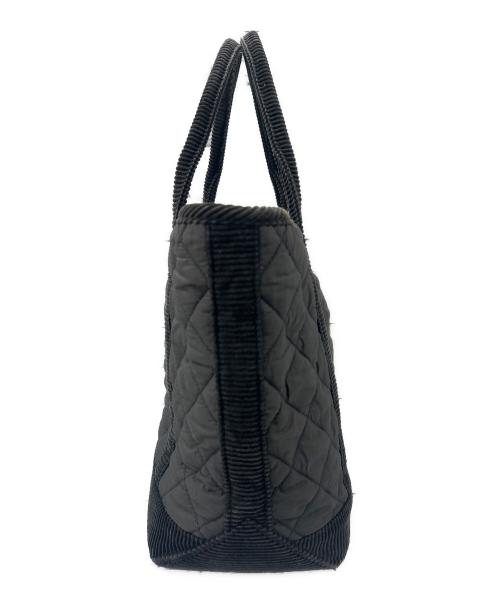 RALPH LAUREN（ラルフローレン）RALPH LAUREN (ラルフローレン) キルティングロゴハンドバッグ ブラックの古着・服飾アイテム