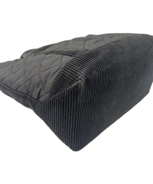 RALPH LAUREN（ラルフローレン）RALPH LAUREN (ラルフローレン) キルティングロゴハンドバッグ ブラックの古着・服飾アイテム