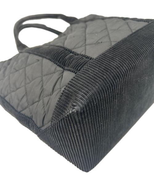 RALPH LAUREN（ラルフローレン）RALPH LAUREN (ラルフローレン) キルティングロゴハンドバッグ ブラックの古着・服飾アイテム