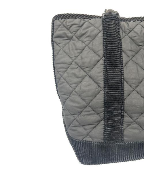 RALPH LAUREN（ラルフローレン）RALPH LAUREN (ラルフローレン) キルティングロゴハンドバッグ ブラックの古着・服飾アイテム