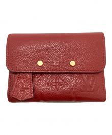 LOUIS VUITTON（ルイ ヴィトン）の古着「モノグラム アンプラント ポンヌフ コンパクト スリーズ 」｜レッド