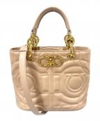 Salvatore Ferragamoサルヴァトーレ フェラガモ）の古着「キルティングガンチーニショルダーバッグ」｜ピンク