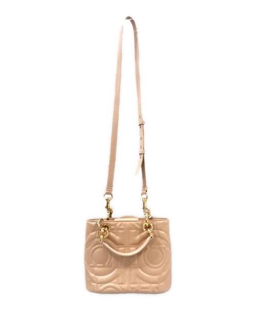 Salvatore Ferragamo（サルヴァトーレ フェラガモ）Salvatore Ferragamo (サルヴァトーレ フェラガモ) キルティングガンチーニショルダーバッグ ピンクの古着・服飾アイテム