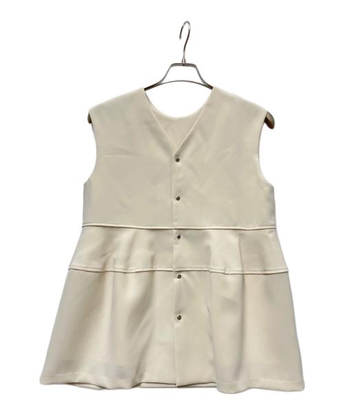 BALLSEY（ボールジィ）BALLSEY (ボールジィ) スティフダブルクロス バレルヘムブラウス ベージュ サイズ:Sの古着・服飾アイテム