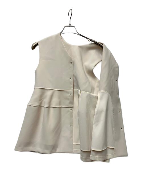 BALLSEY（ボールジィ）BALLSEY (ボールジィ) スティフダブルクロス バレルヘムブラウス ベージュ サイズ:Sの古着・服飾アイテム