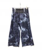 PLEATS PLEASEプリーツプリーズ）の古着「デニム転写プリントクロップドパンツ」｜ネイビー