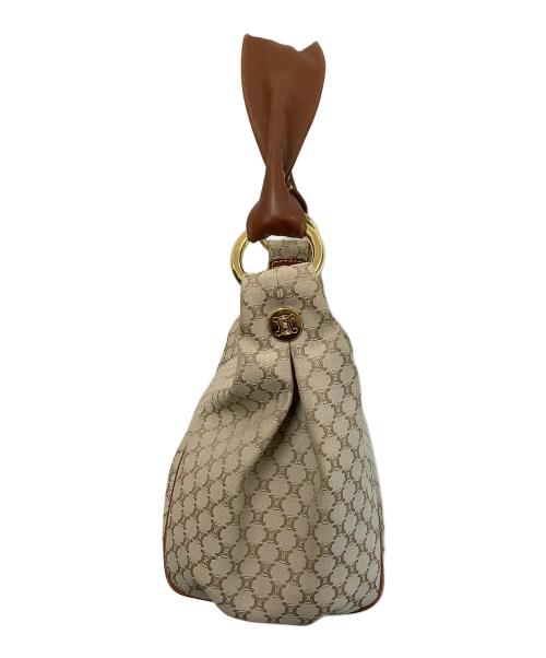 CELINE（セリーヌ）CELINE (セリーヌ) マカダムワンショルダーバッグ ベージュ×ブラウンの古着・服飾アイテム