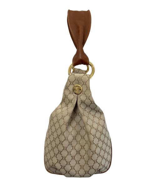 CELINE（セリーヌ）CELINE (セリーヌ) マカダムワンショルダーバッグ ベージュ×ブラウンの古着・服飾アイテム