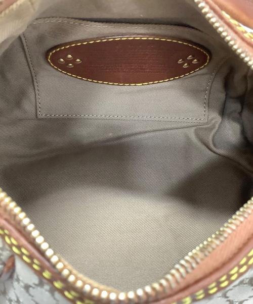 CELINE（セリーヌ）CELINE (セリーヌ) マカダムワンショルダーバッグ ベージュ×ブラウンの古着・服飾アイテム