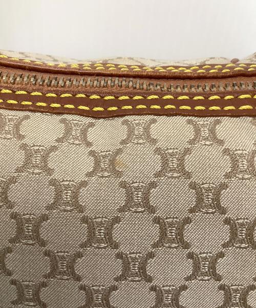 CELINE（セリーヌ）CELINE (セリーヌ) マカダムワンショルダーバッグ ベージュ×ブラウンの古着・服飾アイテム