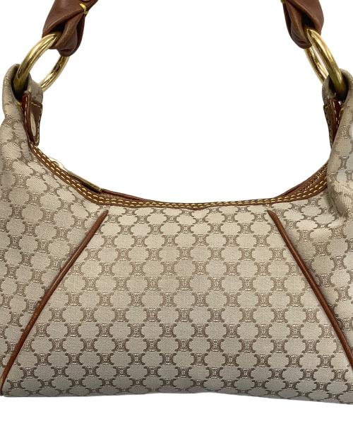 CELINE（セリーヌ）CELINE (セリーヌ) マカダムワンショルダーバッグ ベージュ×ブラウンの古着・服飾アイテム