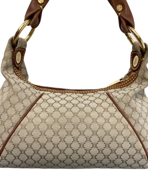 CELINE（セリーヌ）CELINE (セリーヌ) マカダムワンショルダーバッグ ベージュ×ブラウンの古着・服飾アイテム