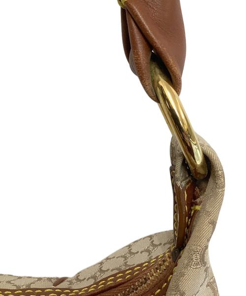 CELINE（セリーヌ）CELINE (セリーヌ) マカダムワンショルダーバッグ ベージュ×ブラウンの古着・服飾アイテム