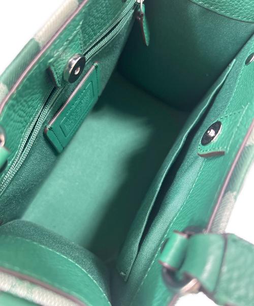 COACH（コーチ）COACH (コーチ) デンプシートート22ジャカードウィズストライプアンドコーチパッチ グリーン×グレーの古着・服飾アイテム