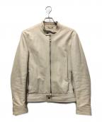 EMMETIエンメティ）の古着「レザージャケット」｜ベージュ
