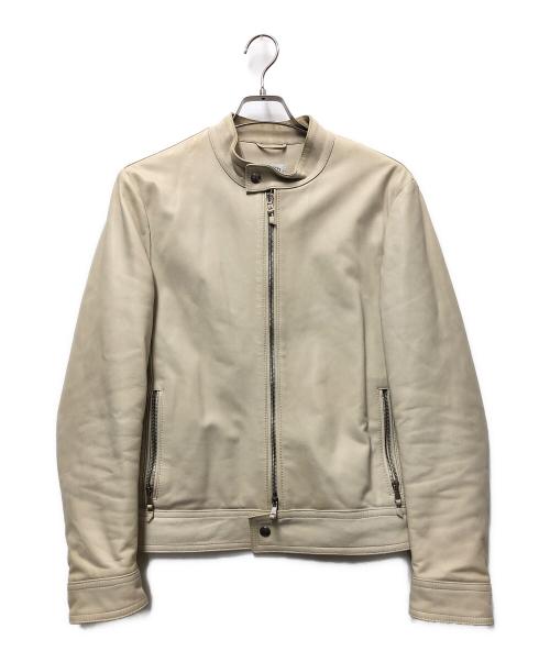 EMMETI（エンメティ）EMMETI (エンメティ) レザージャケット ベージュ サイズ:46の古着・服飾アイテム