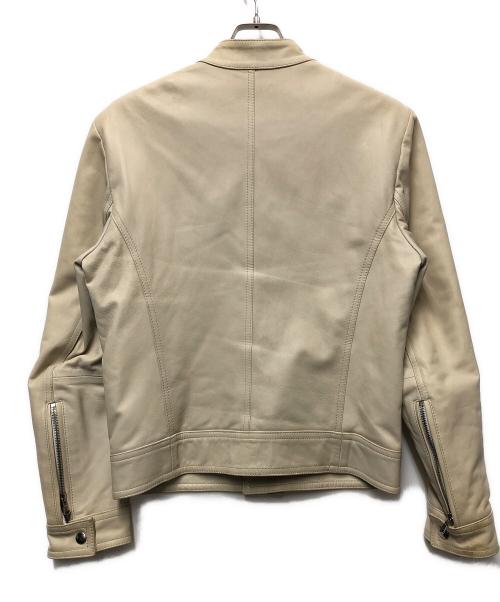 EMMETI（エンメティ）EMMETI (エンメティ) レザージャケット ベージュ サイズ:46の古着・服飾アイテム
