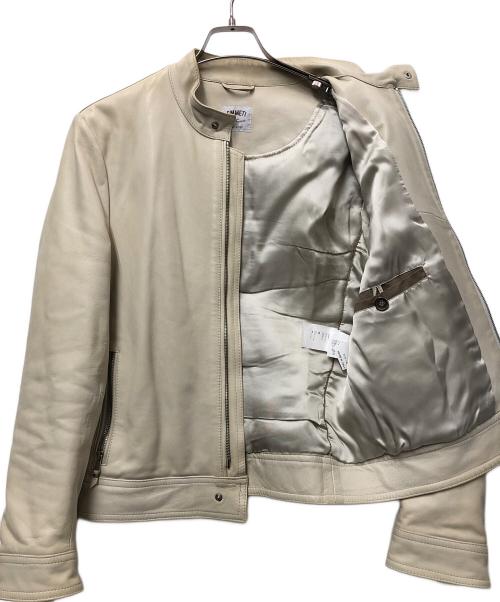 EMMETI（エンメティ）EMMETI (エンメティ) レザージャケット ベージュ サイズ:46の古着・服飾アイテム