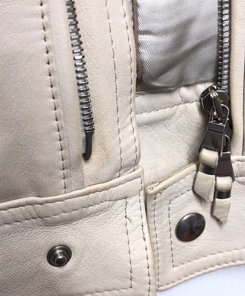 EMMETI（エンメティ）EMMETI (エンメティ) レザージャケット ベージュ サイズ:46の古着・服飾アイテム